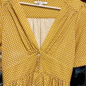 Yellow Polka Dot Maxi Dress